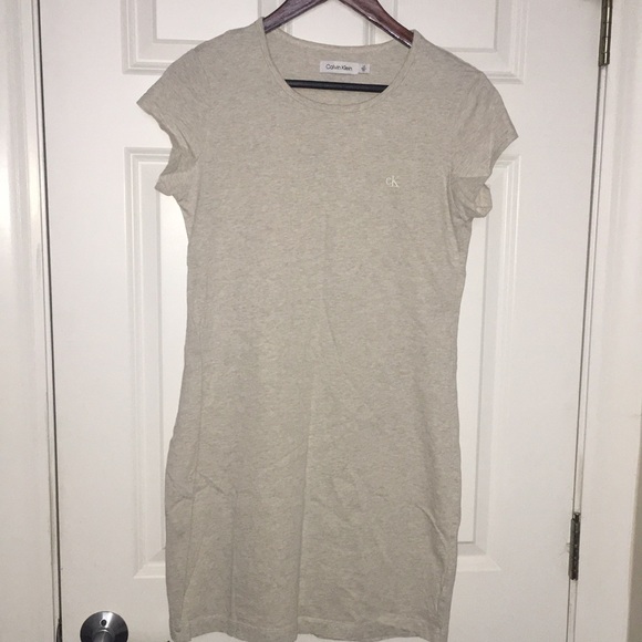 Calvin Klein Light Heather T-Shirt Dress | Size L - Picture 1 of 10
